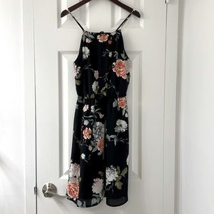 Black Floral Summer Dress XS